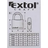 Extol Craft lakat, színesen festett vas, 3 kulccsal, bliszteren; 38mm (77021)