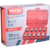 Extol Premium bitdugófej klt. belső, 10db, TORX, 1/2"×38mm (E8-10-11-12-14-16-18-20-22-24), CrV/S2 (8818128)