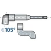 Extol Craft hosszabbító szár BIT-ekhez, L-alakú (105°) 1/4"×140 mm; mágneses (sarokcsavarozó adapter) (919407)