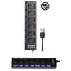 HiSpeed 7 PORTOS USB 2.0 HUB 7 KAPCSOLÓS TÚLFESZÜLTSÉGVÉDŐS LED-ES ELOSZTÓ FEKETE 1év GARANCIA