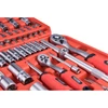 Extol Premium dugókulcs klt., CV., racsnis 45fog ; 1/4" és 1/2", 110db, 4-32mm, 32db bit(lapos, kereszt,imbusz,torx), gyertyakulcs (8818338)