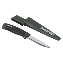 BAHCO professzionális tőrkés, halkés, kárpitos kés, minőségi svéd szén acél zöld kivitelben vadászoknak 2446-LAP