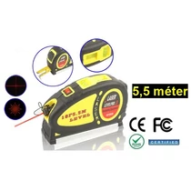 LÉZERES MÉRŐSZALAG 360° 5,5m / 18méter beépített 2db VÍZMÉRTÉKKEL 1év GARANCIA