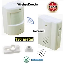 WIRELESS 120 méter MOZGÁSÉRZÉKELŐ + RIASZTÓ CSENGŐ VEZETÉK NÉLKÜLI mozgásérzékelős 1év GARANCIA