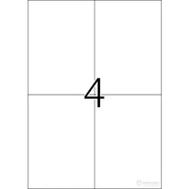 Prémium matrica etikett, univerzális, 105x148 mm, A/4-es 100 ív x 4db etikett, 400 etikett/csomag (LCV11376)