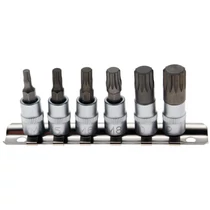 6 részes 1/4" bit dugókulcs készlet, sűrű torx, M4 - M12 sínen (BGS-2162)