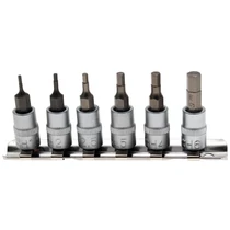 1/4" bit dugókulcs készlet imbusz 6 részes  1,5 -6 mm sínen (BGS-5151)