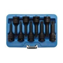 9 részes gépi sűrű torx bit dugókulcs készlet, M6-16 1/2" dobozban (BGS-5482)