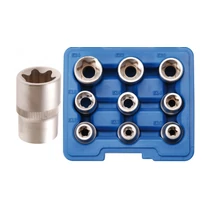 9 részes E-torx dugókulcs készlet E10 - E24, 1/2" műanyag dobozban (BGS-6425)