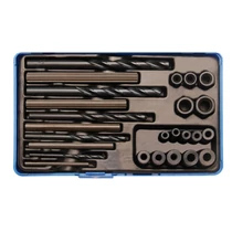 25 darabos  törtcsavar kiszedő készlet fúrószárral (BGS-8462)