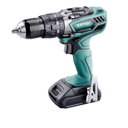 EXTOL INDUSTRIAL  akkus ütvefúró és csavarozó, 18V, Li-ion; 1db akku, 1db töltő, 2000 mAh, 40/58Nm (8791110)