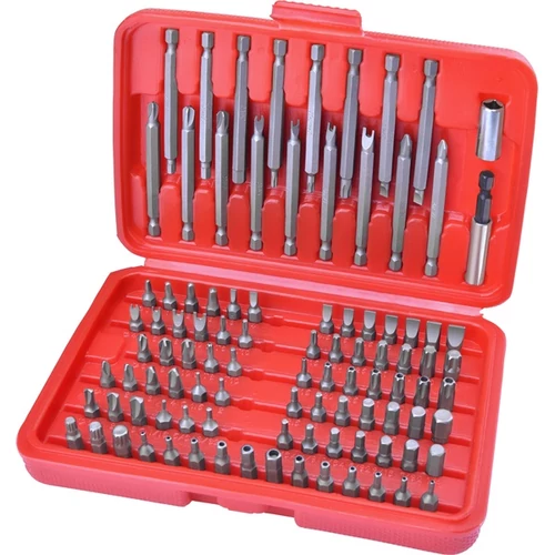 EXTOL PREMIUM behajtó klt. 98 db Cr.V., lapos:3-7mm, PH0-3, PZ0-3, HEX 1,5-6mm, T és TTa 8-40, hosszú bitekkel is (8819649)