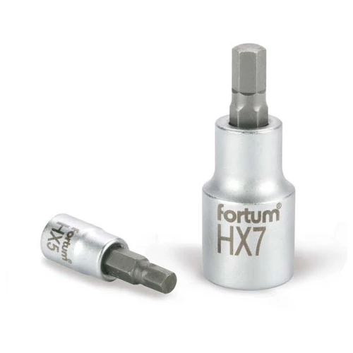 FORTUM bitdugófej, imbusz, 1/2", 61CrV5/S2, mattkróm; 12mm (HX12), 55mm FORTUM (4700612)