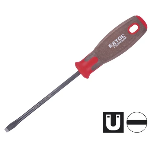 EXTOL PREMIUM csavarhúzó lapos, CV., mágneses, SUPERGRIP markolat; 6×125mm (8819266)