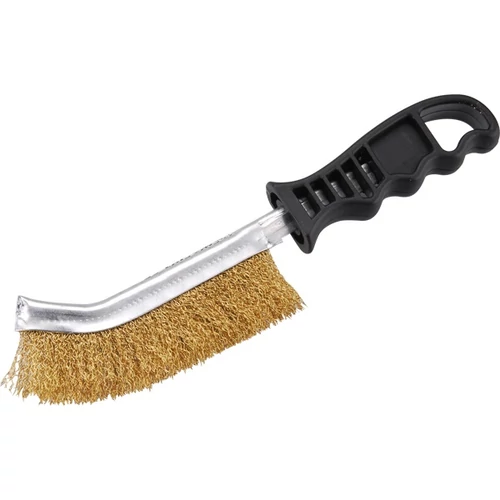 EXTOL drótkefe hajlított, műanyag nyél; réz, 24cm, 30mm szálhossz (960019)
