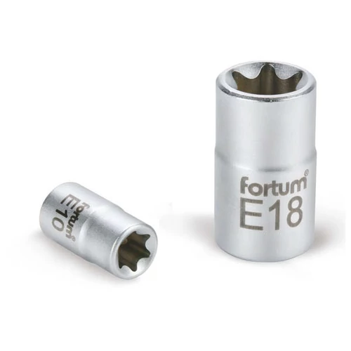 FORTUM dugófej, torx, 1/2", 61CrV5 mattkróm, 38mm hosszú; E18 FORTUM (4700703)