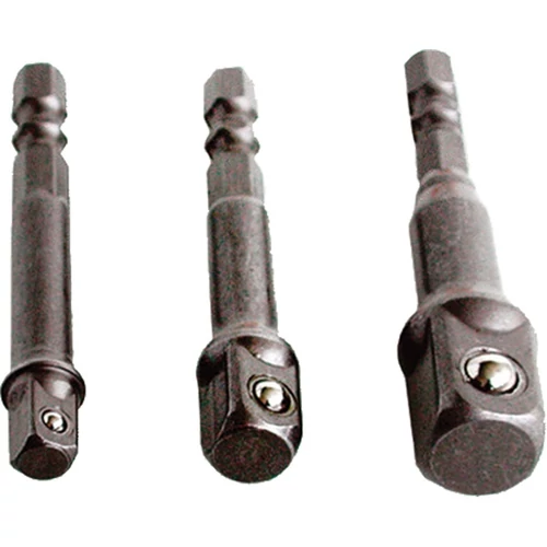 EXTOL CRAFT dugókulcs adapter készlet 3db-os; 1/4" - 3/8" - 1/2", befogás: 1/4" hatszög (32600)