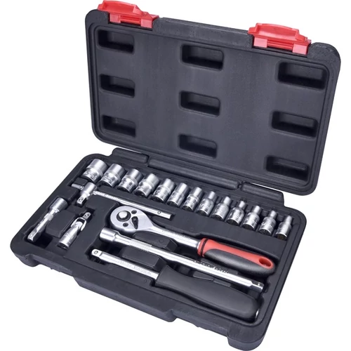 EXTOL PREMIUM dugókulcs klt. CV., 45fog; 1/4", 19db, dugófejek: 4-14mm (8818309)