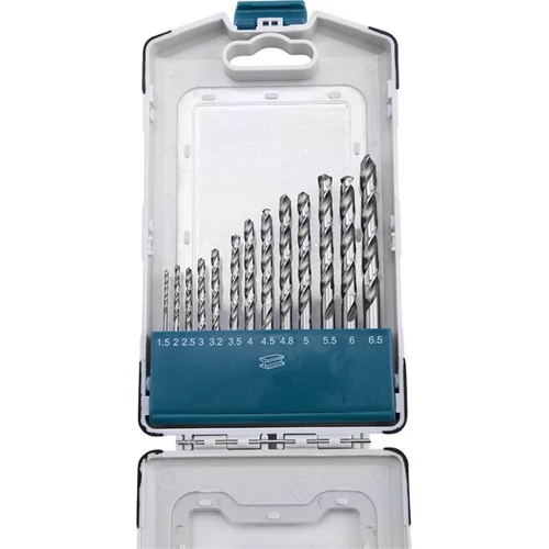 EXTOL INDUSTRIAL fémfúró klt., 13db, HSS 9341/M2, 2-8 mm, acélra, normál befogás, polírozott, műanyag tartóban (8701118)