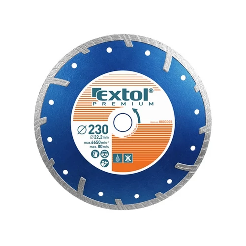EXTOL PREMIUM gyémántvágó TURBO Plus; 150mm, száraz és vizes vágáshoz, vágási mélység: 3,0 cm (8803033)