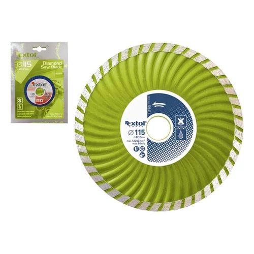 EXTOL gyémántvágó TURBO; 115×2,2×22,2mm, max.13.200 ford/perc (108851)
