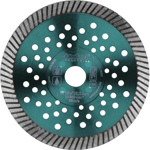 EXTOL INDUSTRIAL gyémántvágó, ipari korong,TURBO,gyors vágás; 115×22,2mm, száraz és vizes vágásra (8703051)