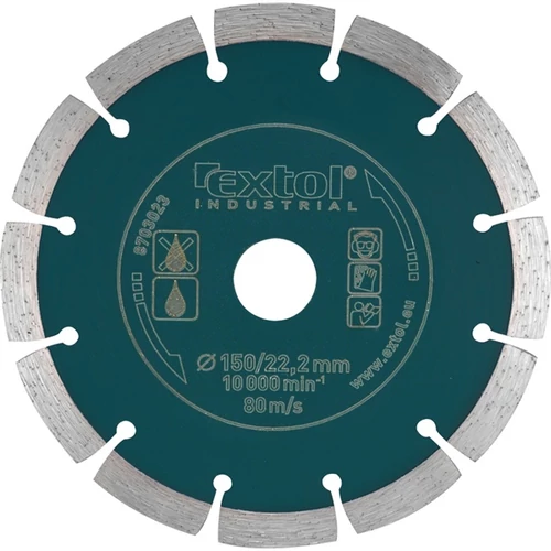 EXTOL INDUSTRIAL gyémántvágó, ipari korong, szegmenses; 125mm, száraz vágásra (8703032)