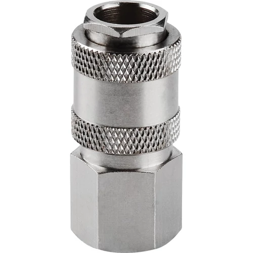 EXTOL PREMIUM gyorscsatlakozó-hüvely, belső menettel, 1/4", nikkelezett réz, bliszteren (8865114)