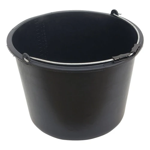 habarcsos vödör; 20 liter, fekete, műanyag (84786)