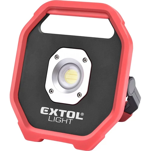 EXTOL LIGHT hordozható LED lámpa, elemes reflektor, 10W; 1200 Lm, IP54,  0,67 kg (43260)