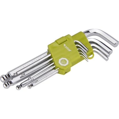 EXTOL CRAFT imbuszkulcs klt., Cr40. gömbfej ;TÜV/GS, 9db, 1,5-10mm, bliszteren (66001)