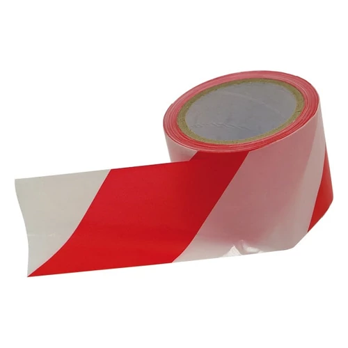 EXTOL jelölő szalag, piros-fehér; 75mm×100m, polietilén (kordonszalag) (9565)