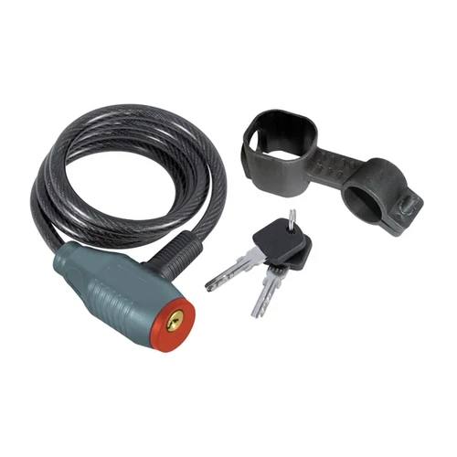 EXTOL PREMIUM kerékpárzár, spirál, 8×1000mm, 2 db kulcs, műanyag tartóval (8857814)
