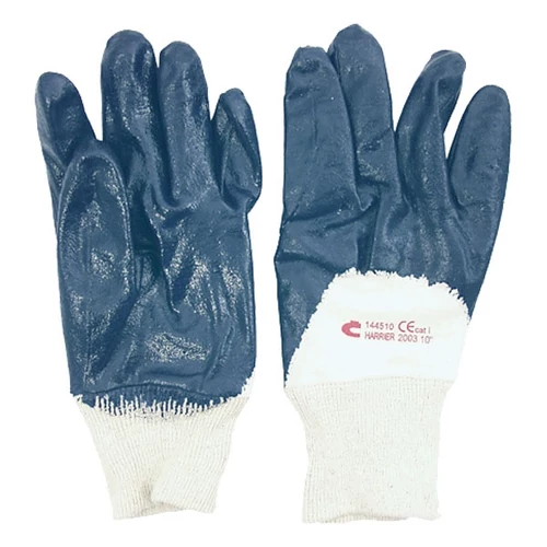 kesztyű 10-es méret HARRIER, olajálló, kék; mártott, nitril (144510)