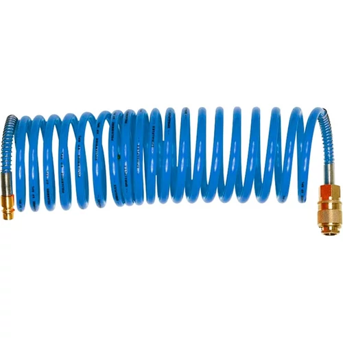 EXTOL PREMIUM légtömlő spirál kompresszorhoz; 5m, 15 Bar, belső átmérő: 6mm, PU, 1/4" gyorscsatlakozóval (8865131)