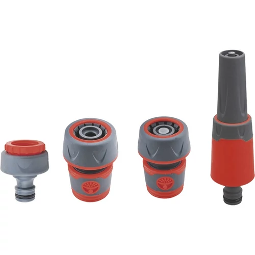 EXTOL PREMIUM locsoló alap szett, 3/4" tömlőhöz; 4 db (1db szórófej, 2 db gyorscsatlakozó, 1 db kuplung csatlakozó 1/2"-3/4") (8876491)