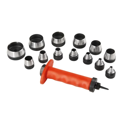 EXTOL PREMIUM lyukasztó klt. 14 db 5-6-8-10-11-13-16-19-22 -25-28-32-35 mm, színes műanyag markolat, műanyag koffer (8801850)