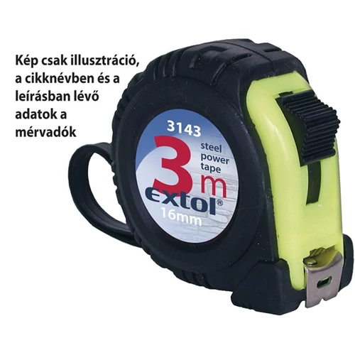 EXTOL CRAFT mérőszalag, gumírozott, 1 stoppos; 2m×16mm (3142)