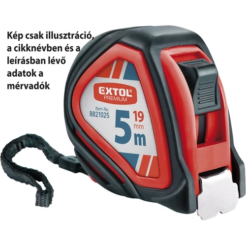 EXTOL PREMIUM mérőszalag, gumírozott, 1 stoppos, 7,5m×25mm (8821027)