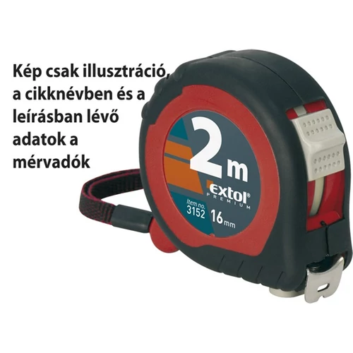 EXTOL PREMIUM mérőszalag, gumírozott, 2 stoppos; 5m×19mm (3155)