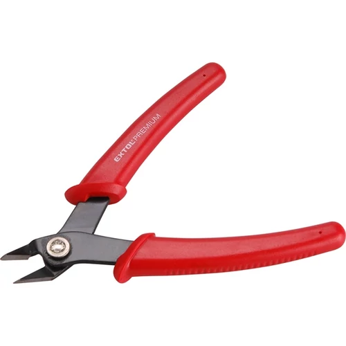 EXTOL PREMIUM műszerész oldalcsípő fogó, mini, 130 mm, HRC 52-55, átvágható drót max.: réz: 2mm, acél:1mm (8831110)