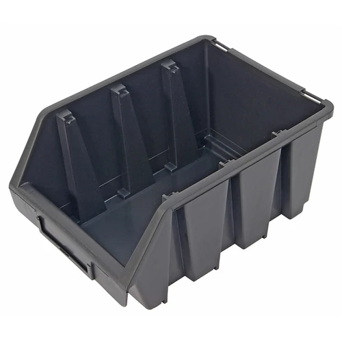 tároló doboz, ergobox; 3, közepes, 170×240×125mm, műanyag, fekete (3385067)