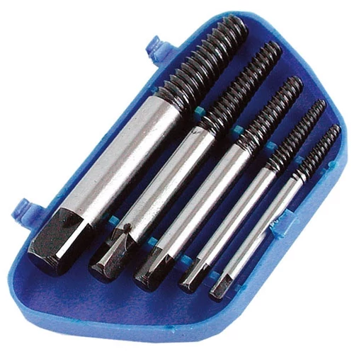 törtcsavar kiszedő klt., műanyag dobozban ; 5db, (3.5, 4.5, 6, 8, 10.5mm) (910023)