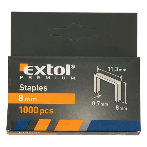 EXTOL PREMIUM tűzőgépkapocs (11,3×0,52×0,7); 10mm, 1000db (8852503)