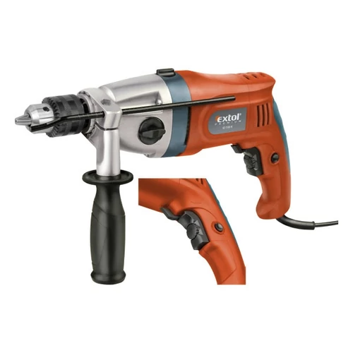 EXTOL PREMIUM ütvefúrógép 1100W, 13mm kulcsos tokmány, 2 fokozatú, max. 3000 1/min., ID 1100 K (8890048)