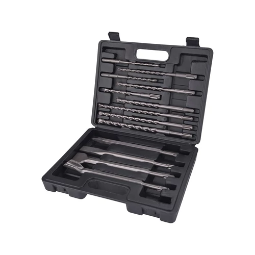 Extol Craft betonfúró és véső klt. SDS PLUS; 13db, 6,8,10/160mm, 8,10,12/210mm, 10,12,14/260mm, lapos 20,40/250mm, hegyes, horony (23951)