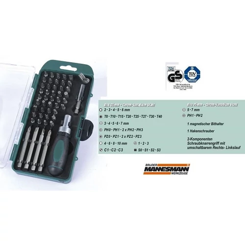 MANNESMANN Pro 49db-os RACSNIS CSAVARHÚZÓ BIT KÉSZLET 29893 10év GARANCIA