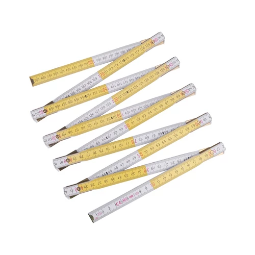 mérővessző; (colstok/zollstock) 2m, fa, kihajtható, fehér (3022)