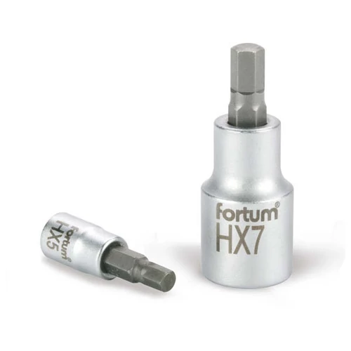 Fortum bitdugófej, imbusz, 1/2", 61CrV5/S2, mattkróm; 14mm (HX14), 55mm (4700614)
