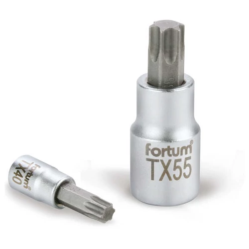 Fortum bitdugófej, torx, 1/4", 61CrV5/S2, mattkróm; TX20 (4701722)